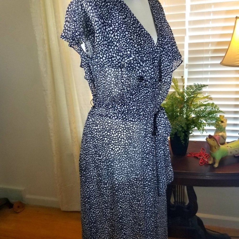 Christopher  & Banks sz 8 dress blue sheer